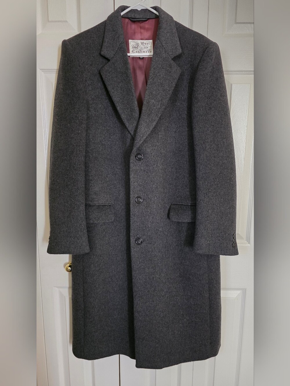 Men's Charcoal Wool Pea Coat - Unbranded - Picture 2 of 10